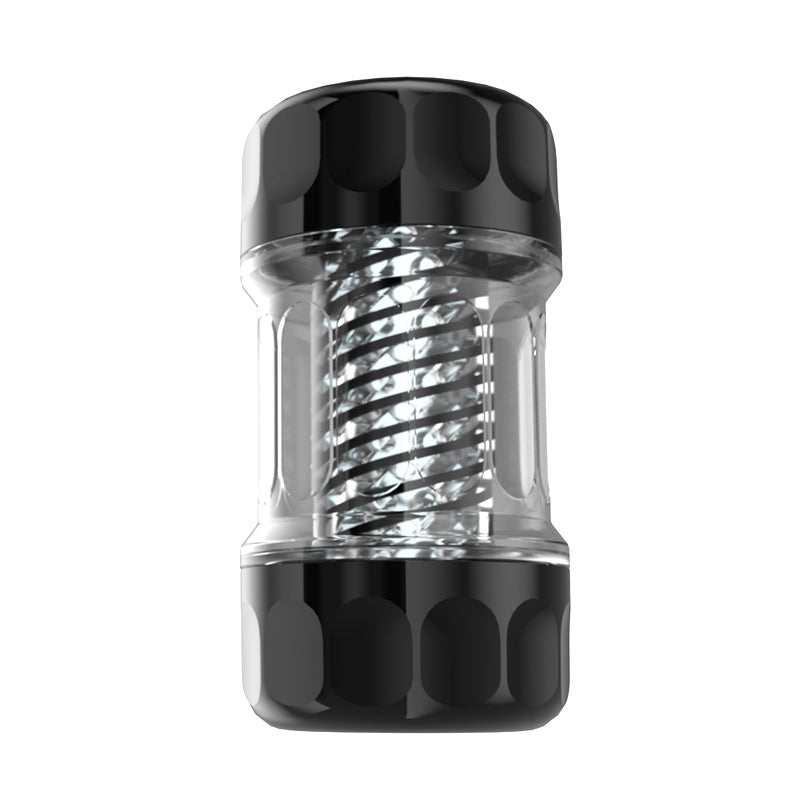 Acmejoy - Galaku Manual Spiral Suction Male Stroker with Textured Sleeve BLACK Masturbation Cup - Tophatter Daily Deals